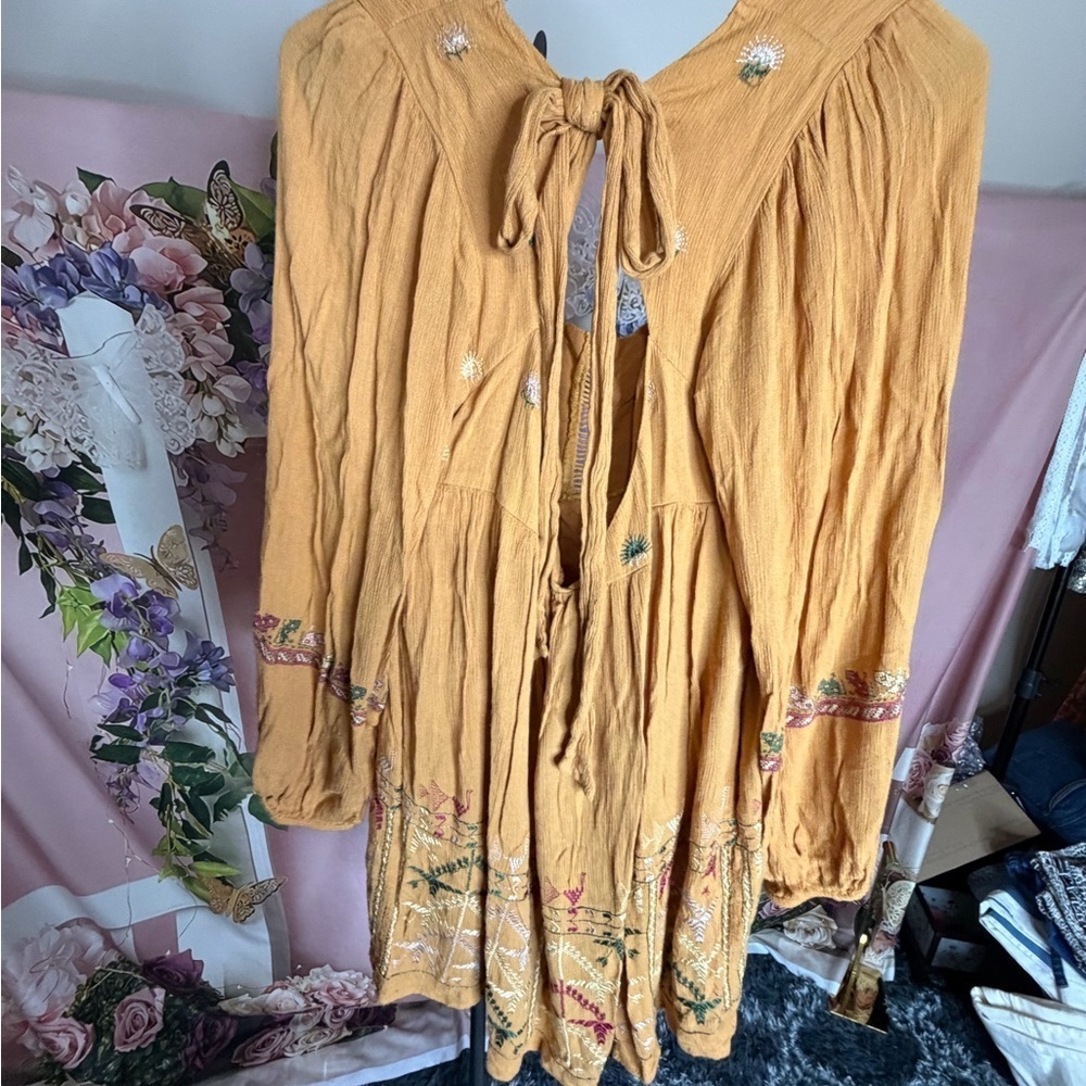 Free People Geo Rhiannon Embroidered Mini Dress Size Small - Picture 6 of 14